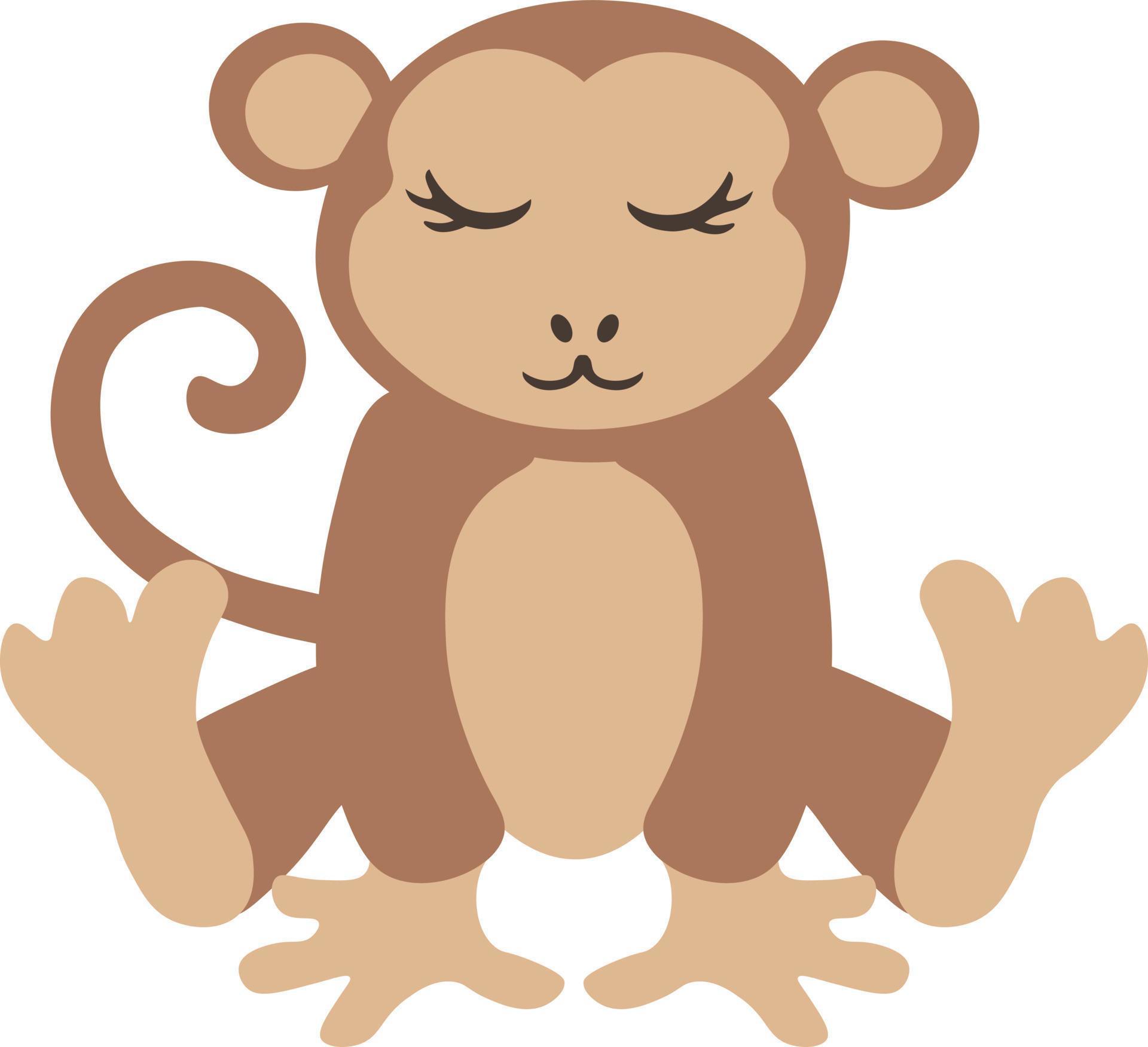 Macaco Desenho Animado Colorido Clipart Ilustração Design Floresta