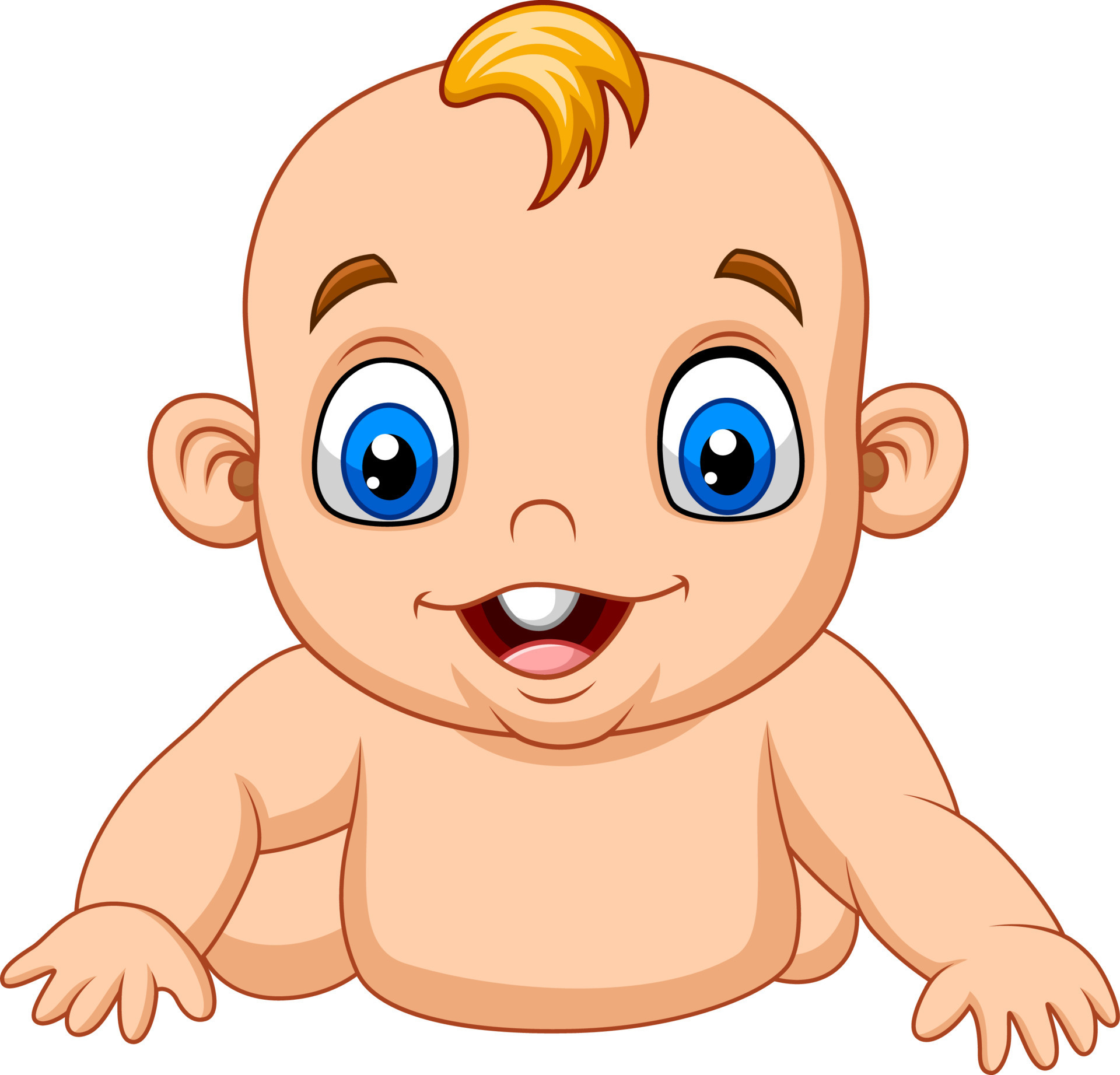 desenho animado bebê feliz aprende a engatinhar 8387806 Vetor no