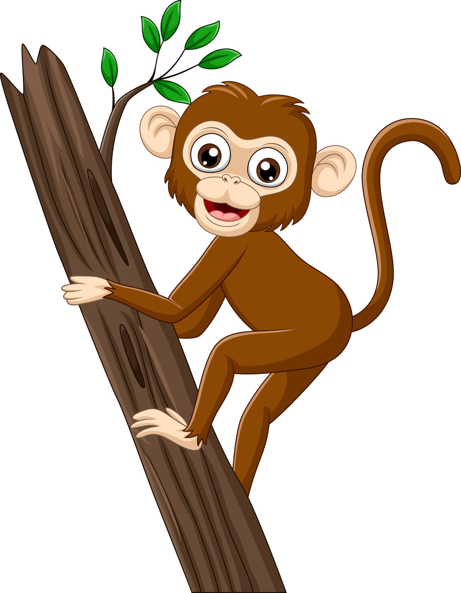 Design de ilustração de desenho animado de mascote de macaco fofo pronto  para escalar a montanha
