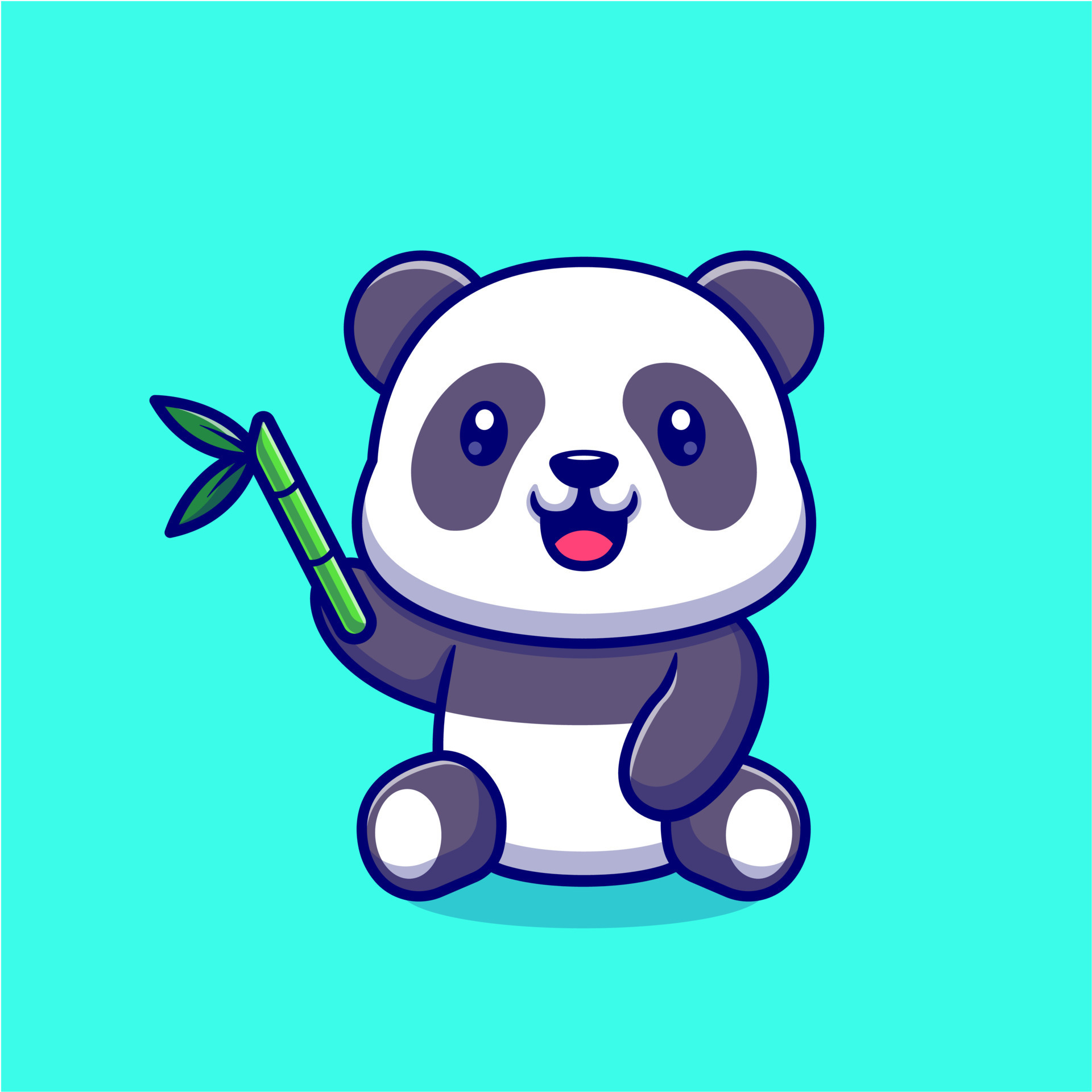 panda dos desenhos animados relaxante no bambu 6792710 Vetor no Vecteezy