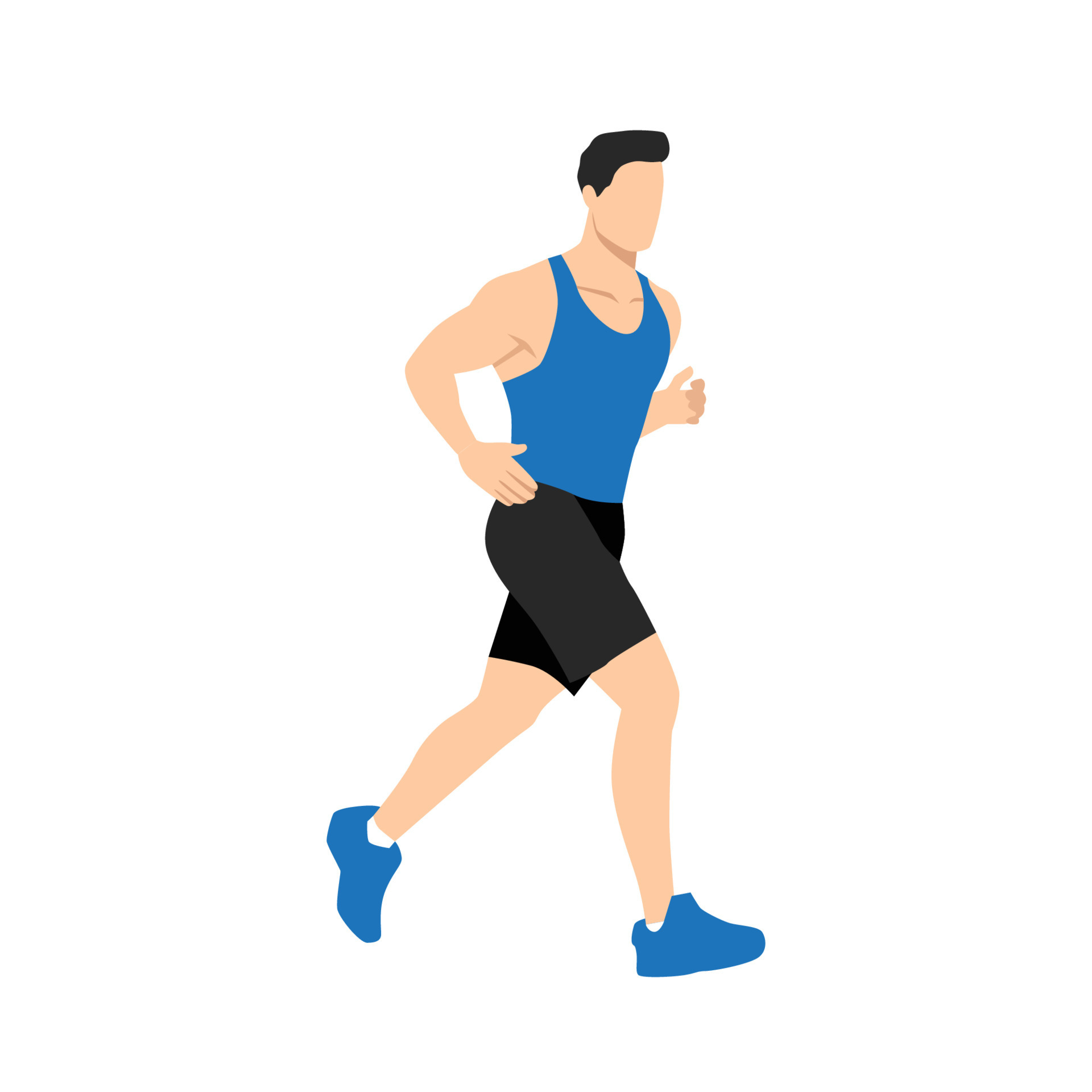 homem adulto musculoso correndo ou correndo. exercício de treino. atleta de  maratona fazendo sprint ao ar livre - ilustração vetorial plana simples.  8424336 Vetor no Vecteezy