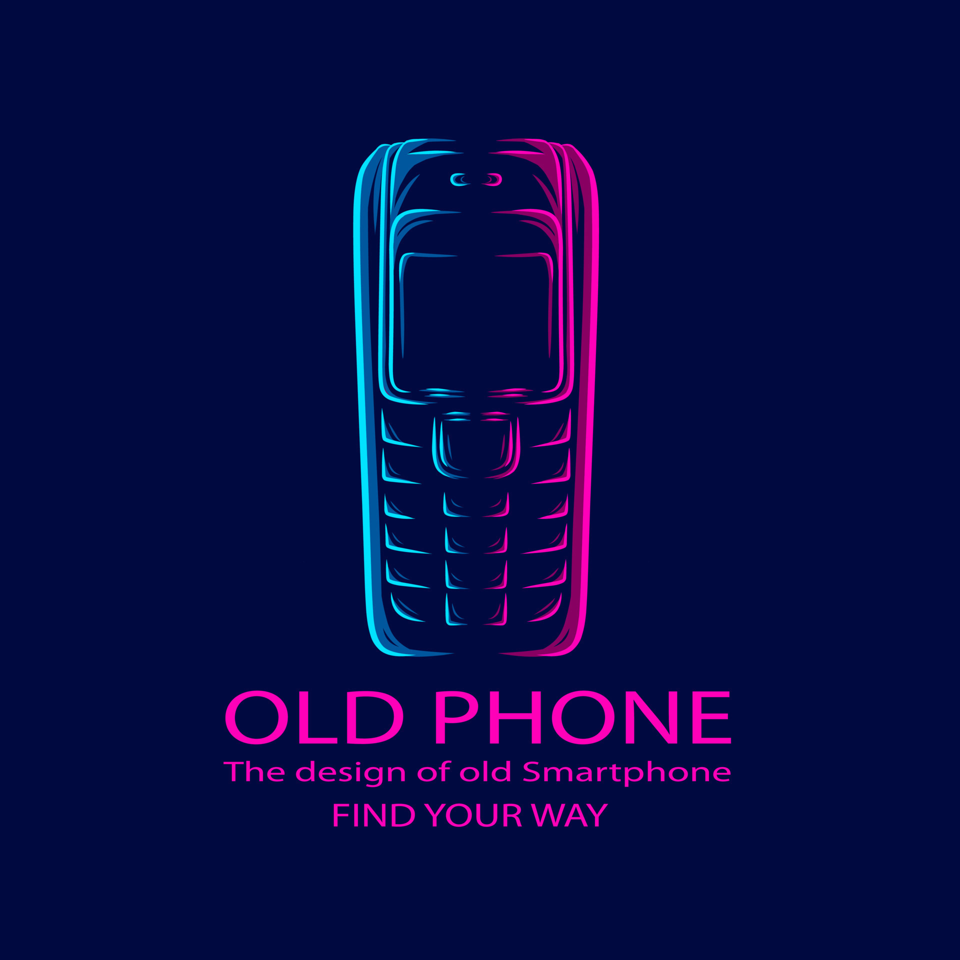 Linha De Arte Pop Antigo Ícone De Telefone Móvel De Teclado Vintage Isolado  No Fundo Da Cor. Dispositivo De Celular Retro. Telefone Móvel Vintage Dos  Anos 90. Vector Royalty Free SVG, Cliparts