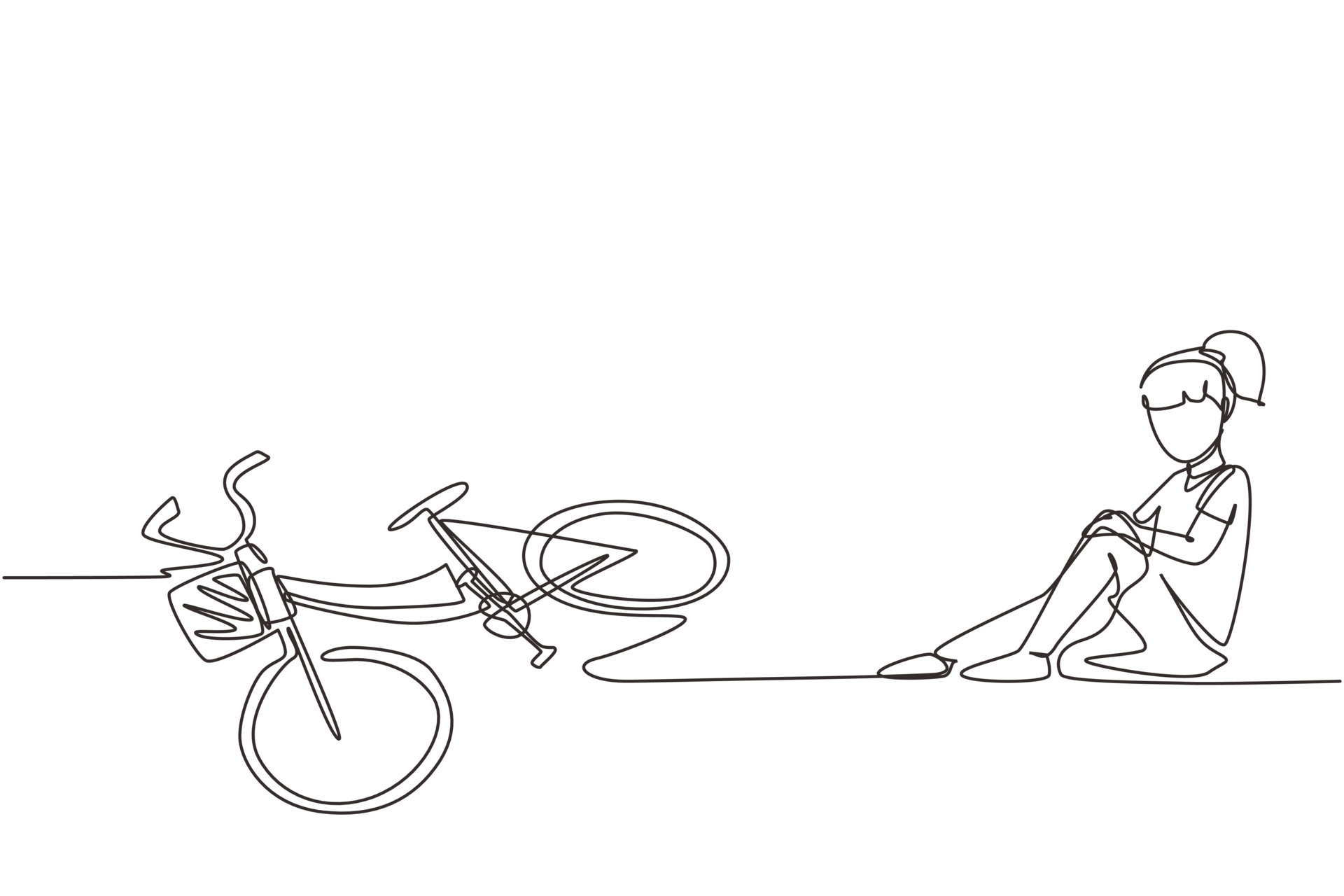 Desenho Animado. a Bicicleta De Fuga De Ilustração Infantil Está