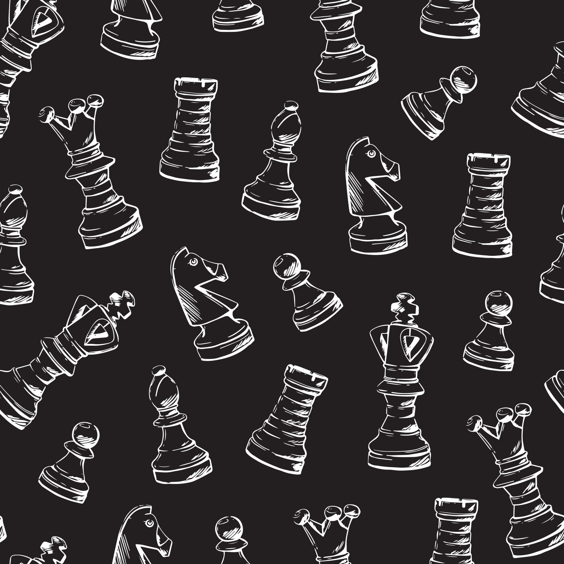 Padrão sem emenda xadrez preto branco xadrez