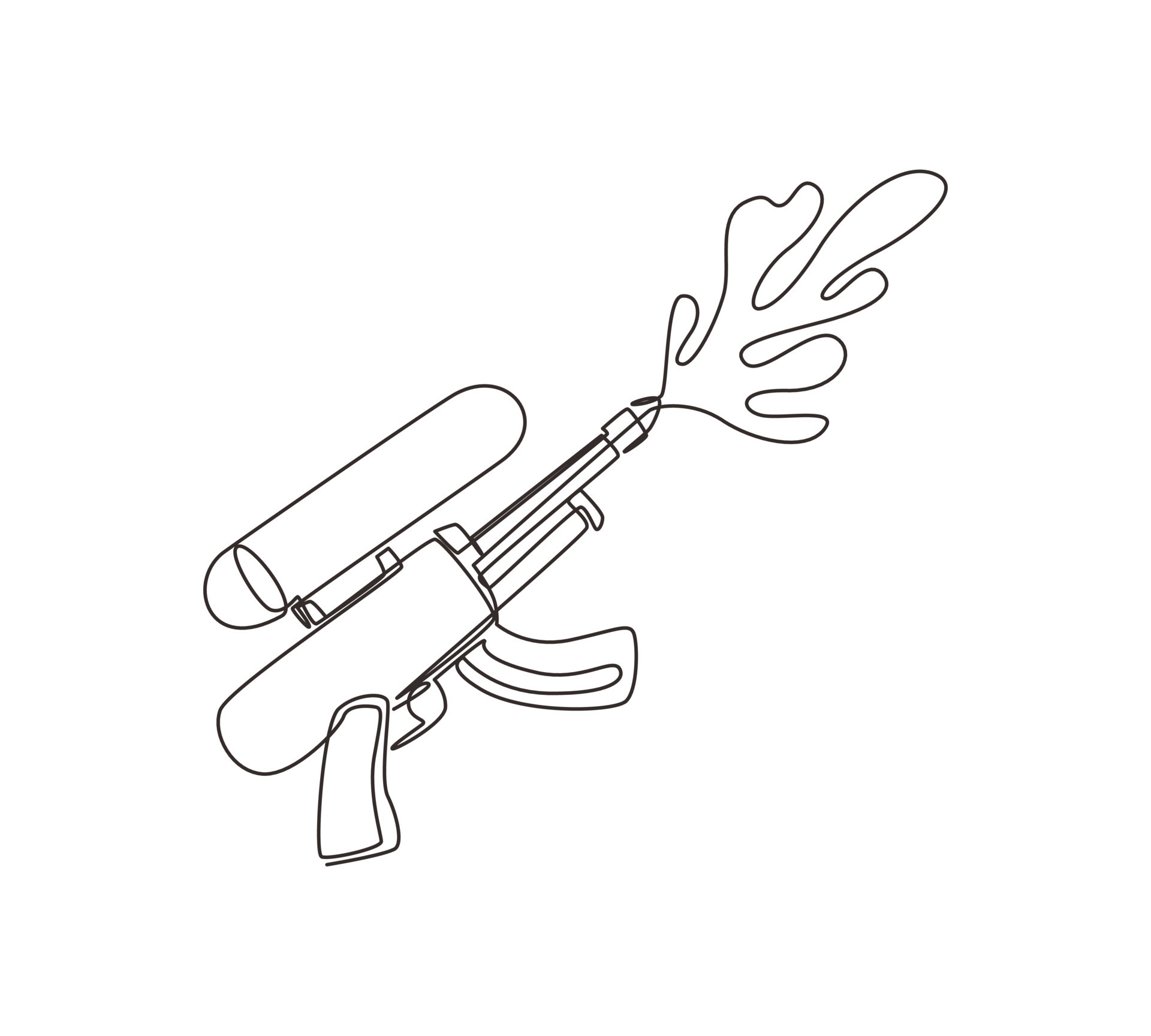 Desenho de brinquedo de pistola de água em preto e branco 1972235 Vetor no  Vecteezy