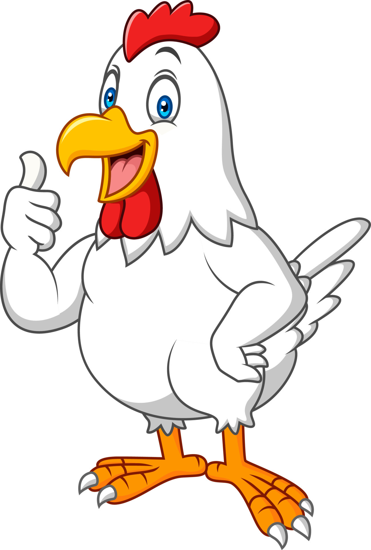 Desenho de galinha feliz posando, Vetor Premium