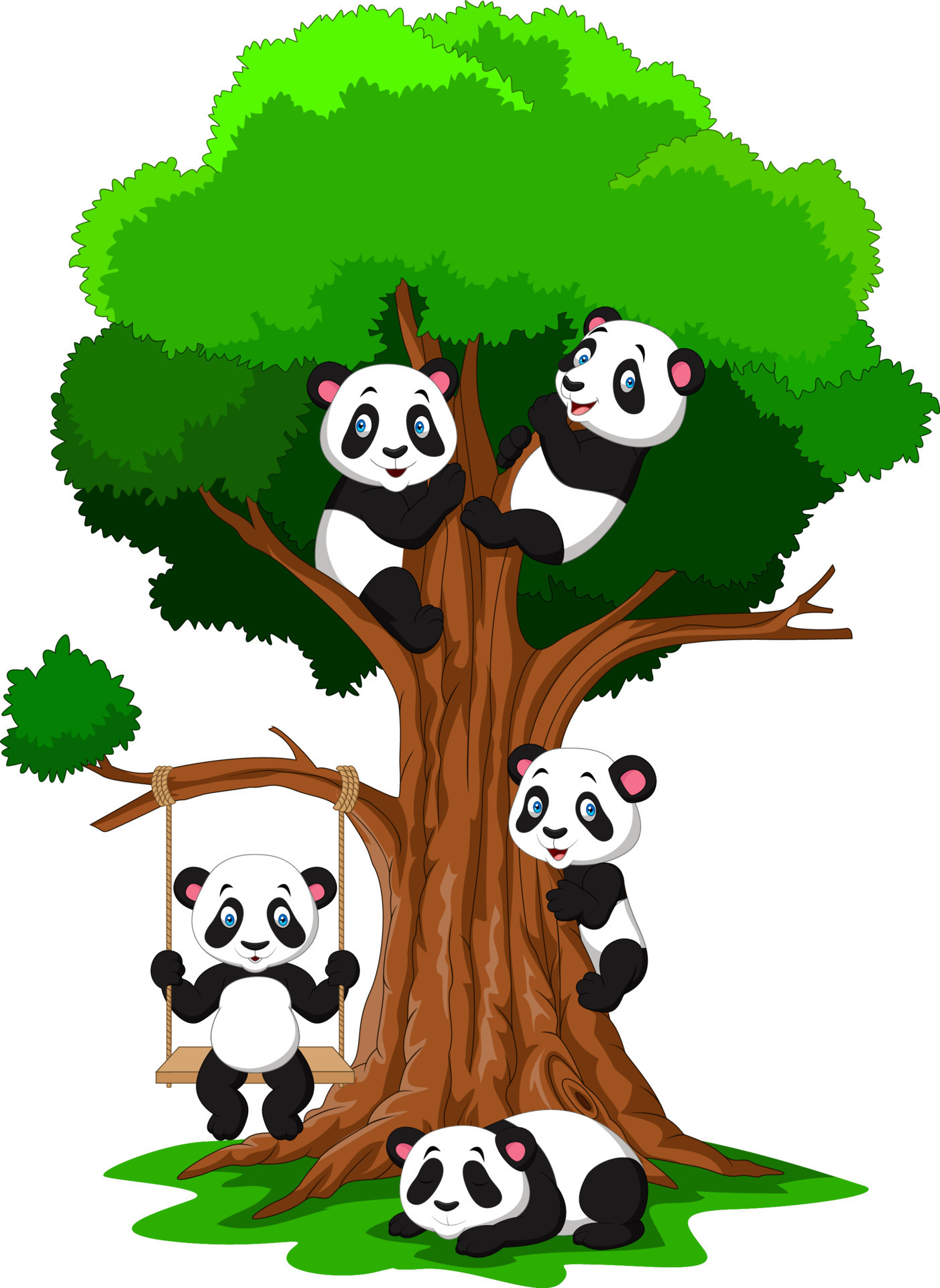 Vetores de Panda Bonito Dos Desenhos Animados Árvore De Escalada e mais  imagens de 2015 - iStock