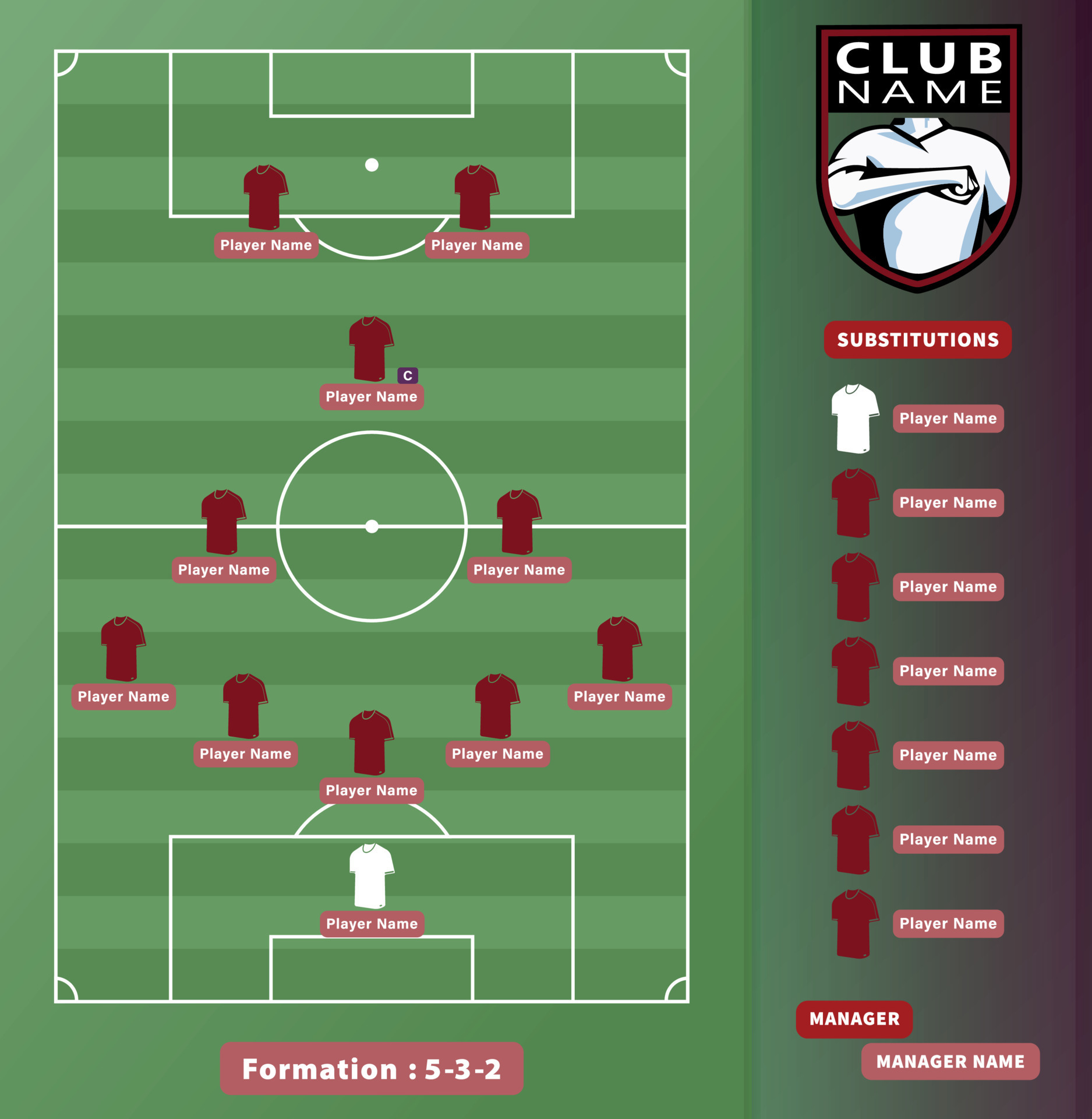 formações de futebol, esquema de formação de jogadores de futebol 4-4-2 em  uma ilustração de campo de futebol. 8415268 Vetor no Vecteezy