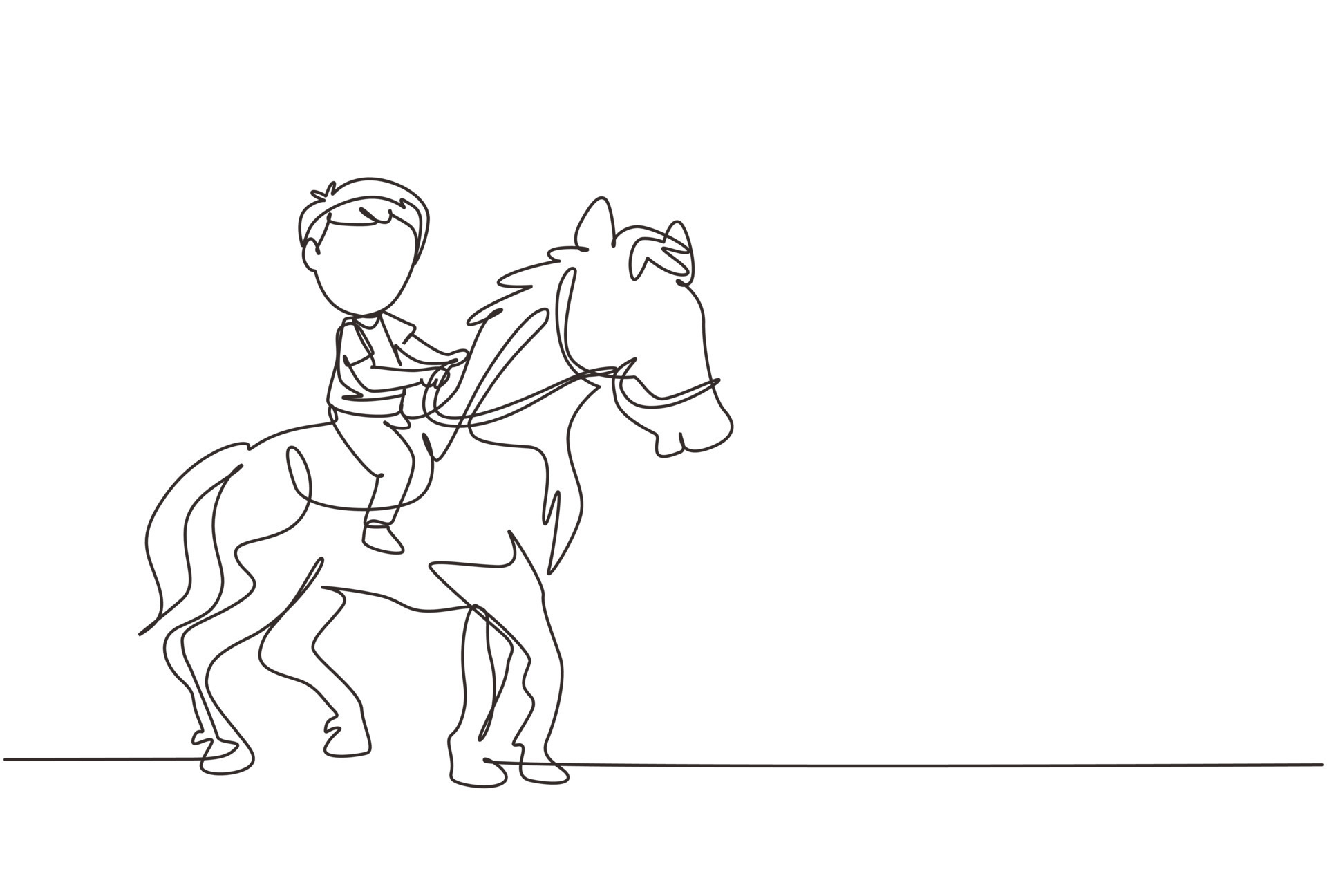 Desenho de cavalo bonito pulando