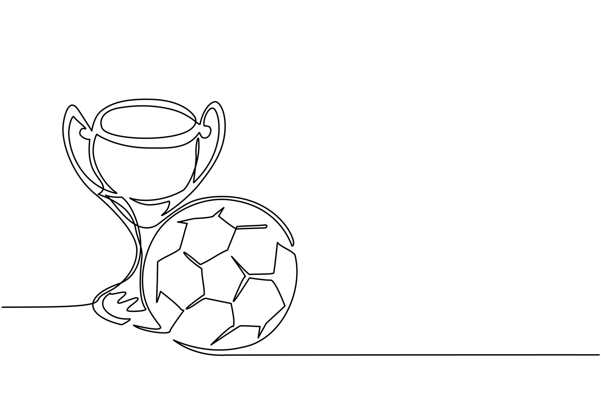 Desenho Desenho Desenhos Animados Com Taça Futebol Campeão Vencedor Jogo  imagem vetorial de Oleon17© 471636844