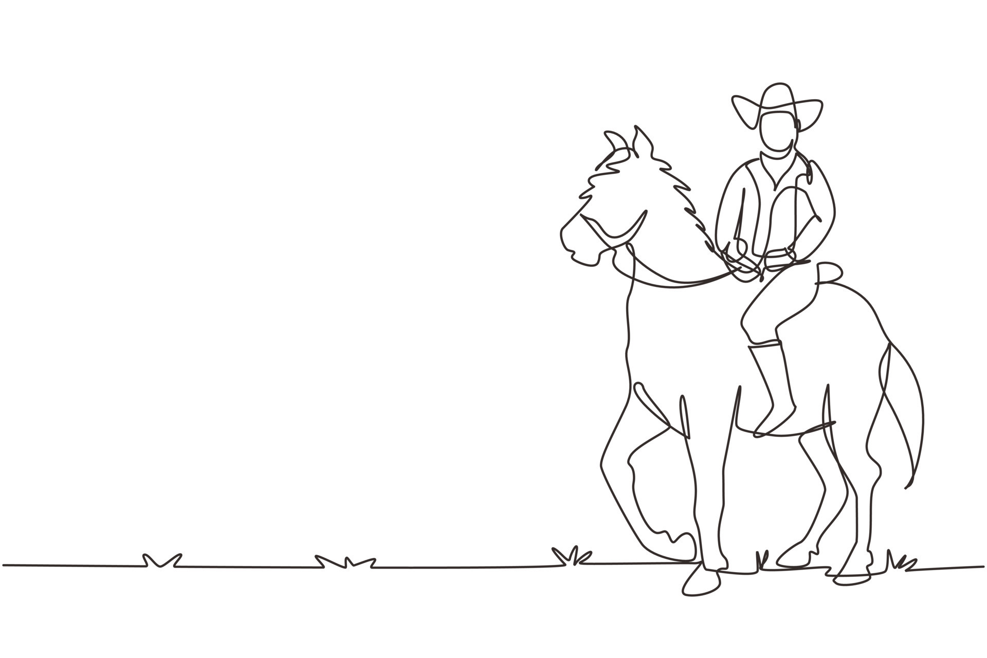 Vetores de Como Desenhar Cavalo Cavalo De Desenho Fácil Para