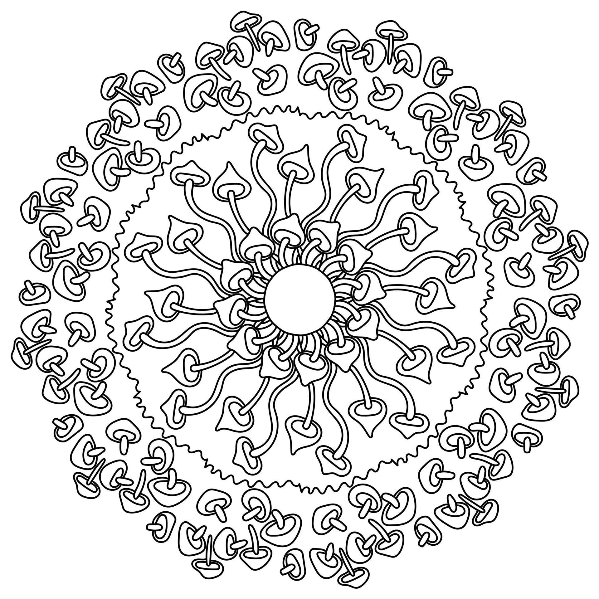 Desenho de Mandala flor natural para Colorir - Colorir.com