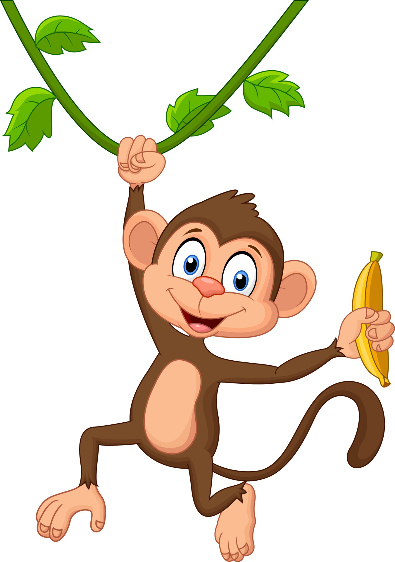 desenho de macaco bonito pendurado - Stockphoto #9066982