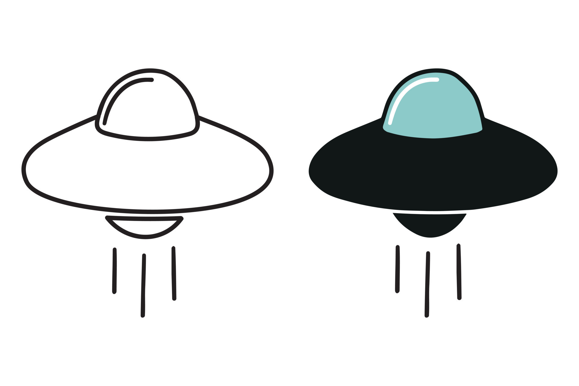 UFO Simples Covinha – Páginas para colorir imprimíveis gratuitas