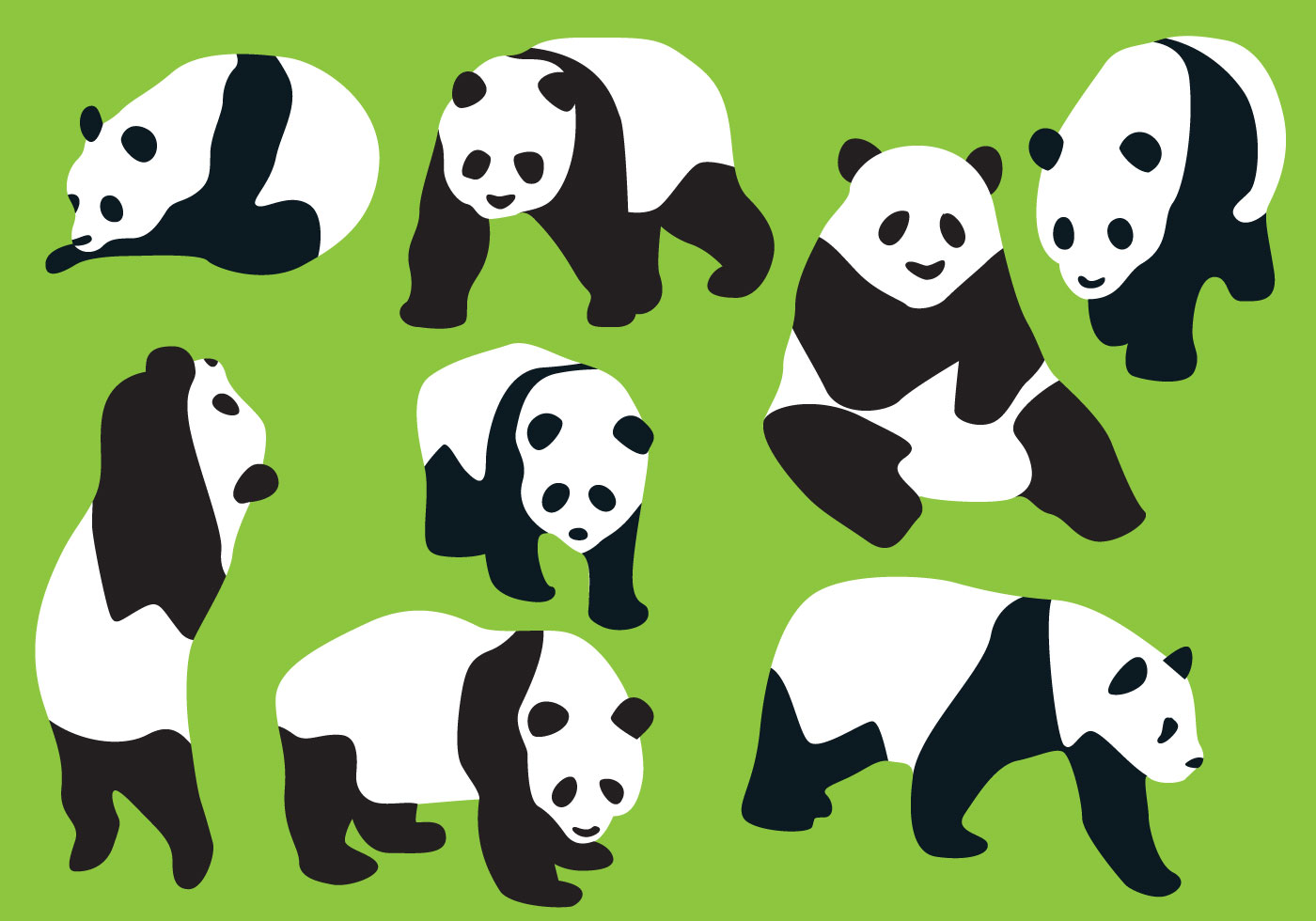 Silhueta de panda em estilo simples e plano