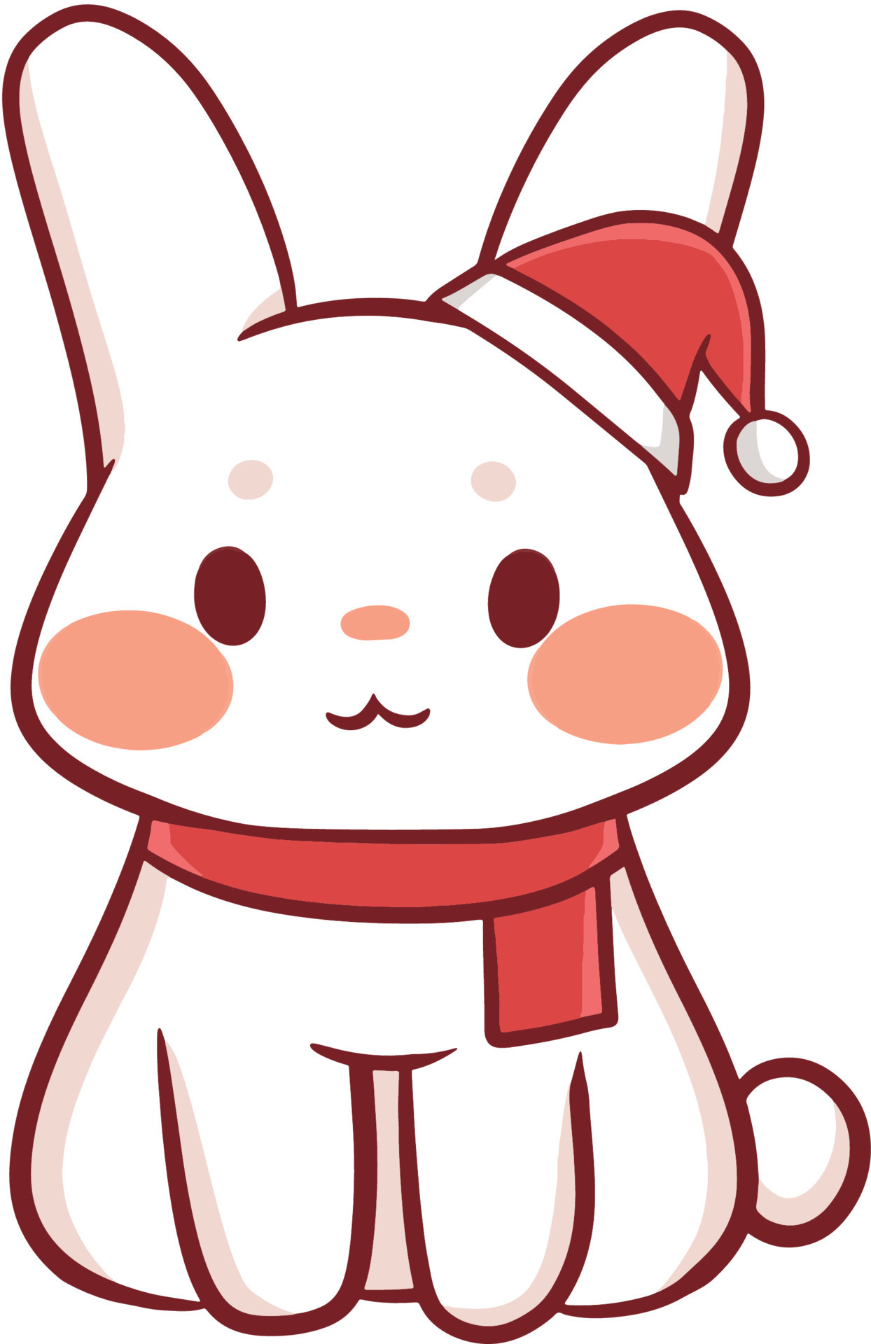 ilustração de desenho animado de natal anime de personagem kawaii