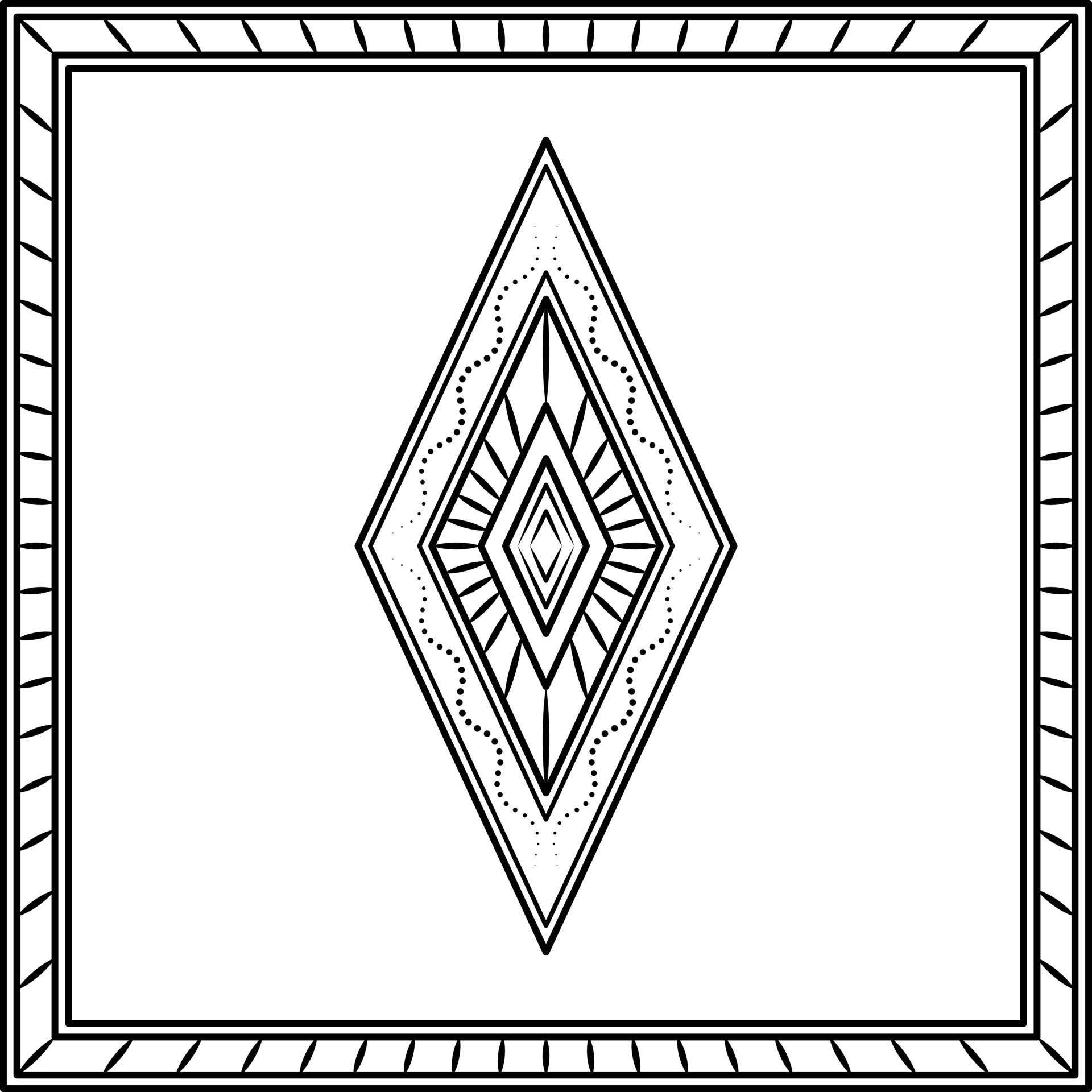 logotipo da marca, moldura e decoração em forma de diamante. um