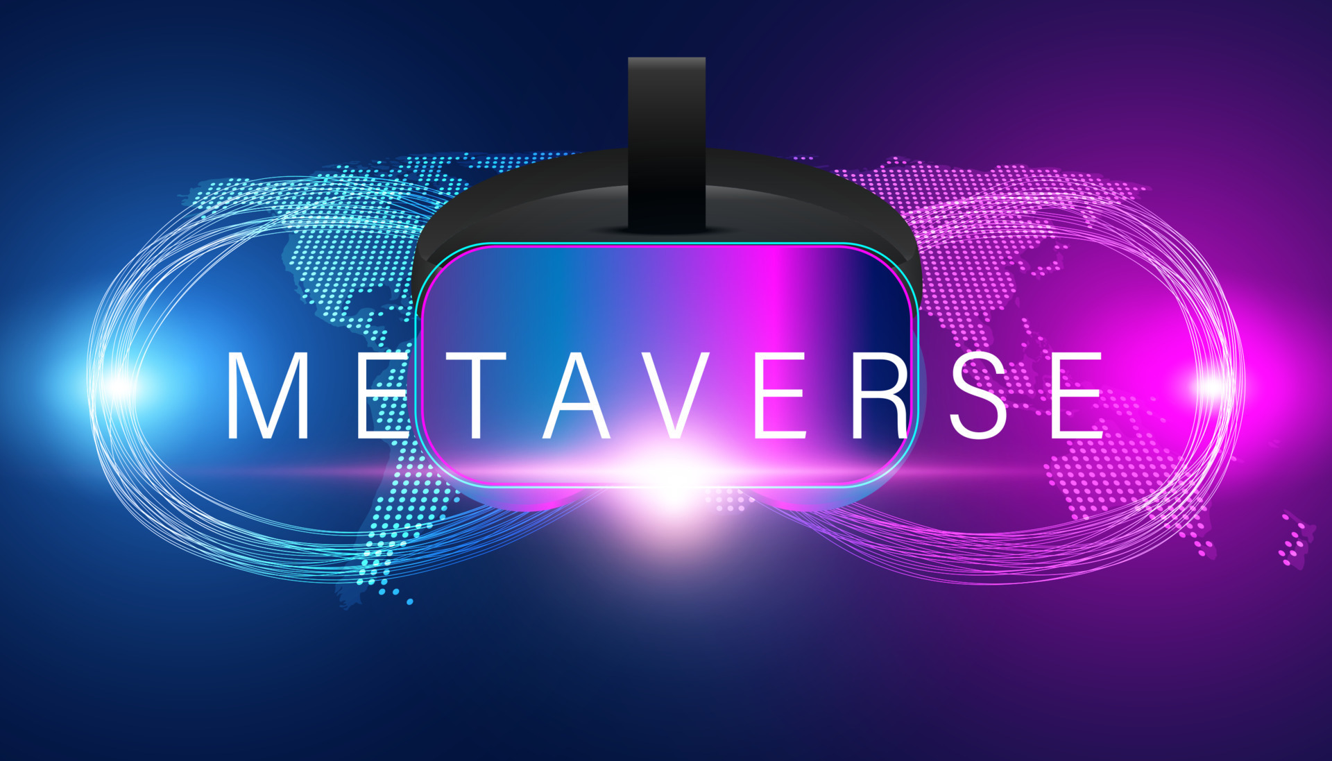 Mapa do mundo metaverso globo de luz azul padrão de fundo ondulado no  conceito metaverso, realidade virtual, realidade aumentada e tecnologia  blockchain.