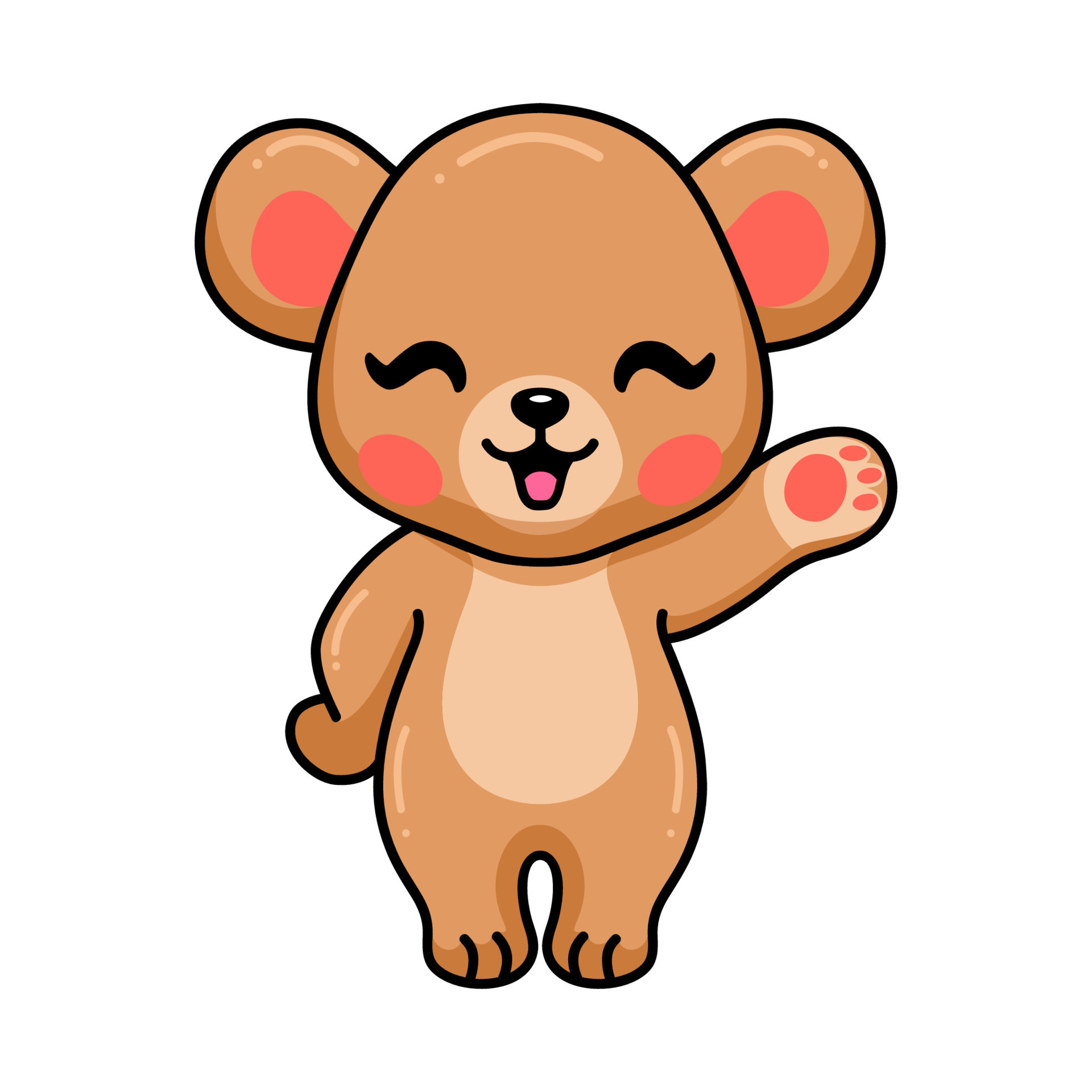 Urso vector cartoon clipart anime fofo personagem modelo