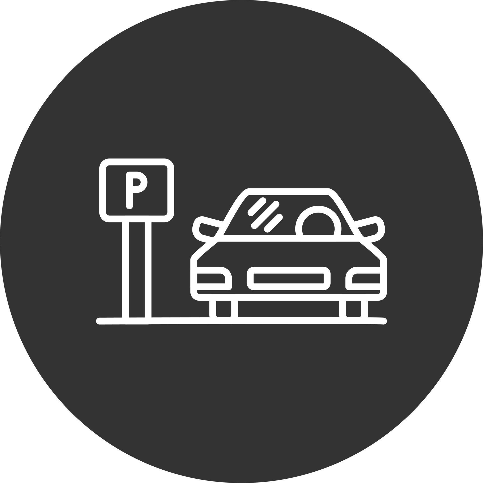 Ícone de estacionamento de carro em estilo simples ilustração em vetor  suporte automático em fundo branco isolado conceito de negócio roadsign