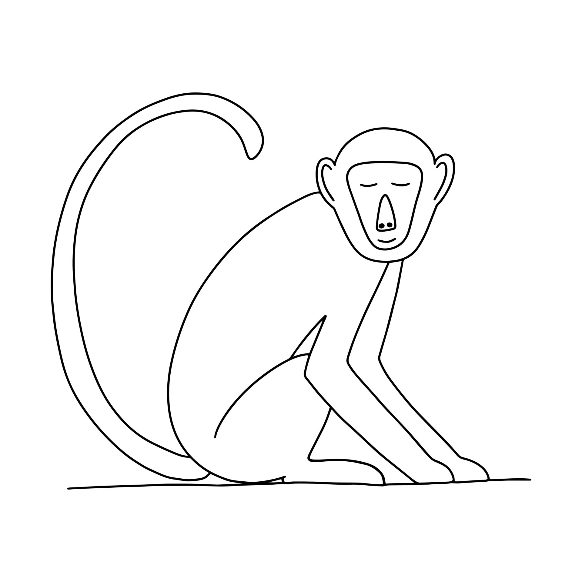 Desenho de sorriso de macaco para colorir