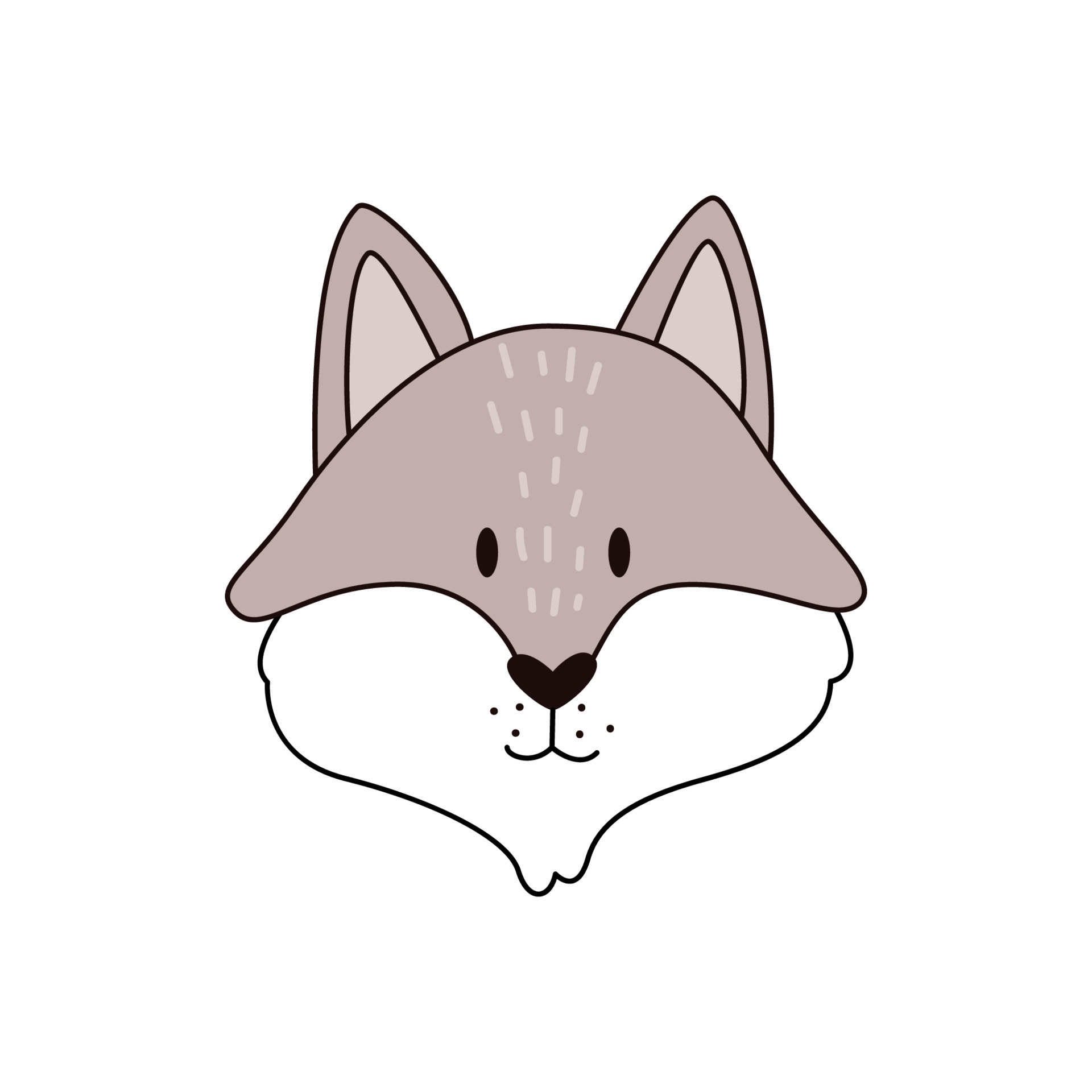 Vetor de desenho de lobo em fundo branco. ilustração em vetor em