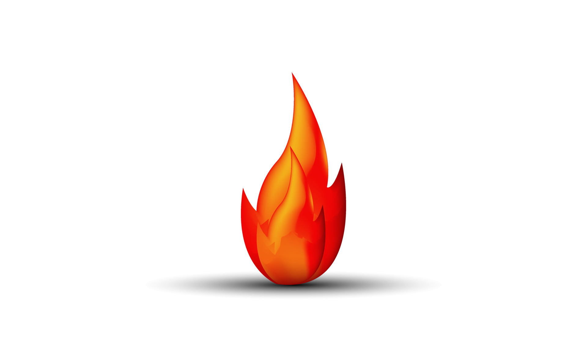 Ícone de chama de fogo 3d isolado no fundo branco renderização de