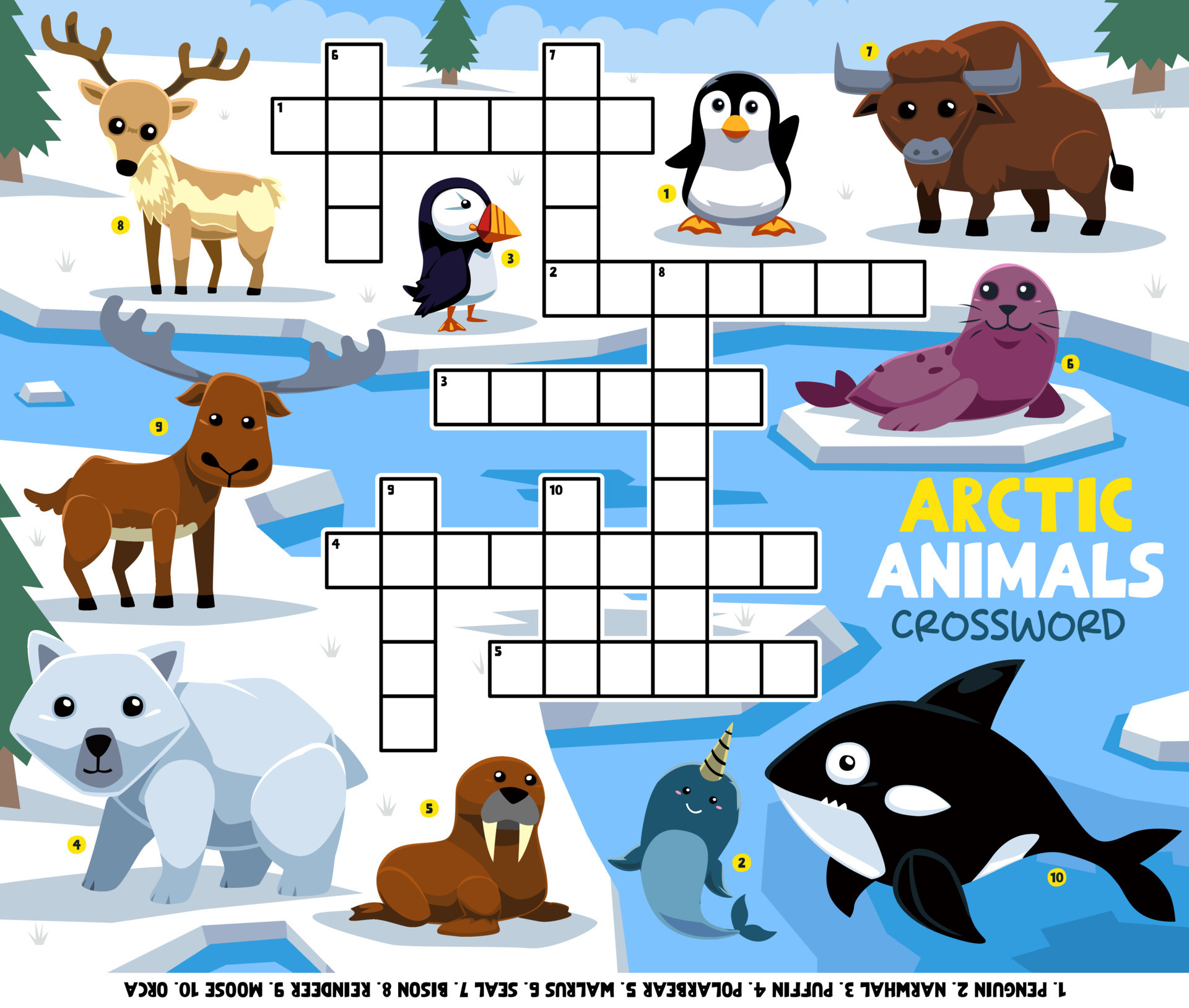 Vetores de Jogo De Palavras Cruzadas De Animais Para Crianças Com Fotos  Planilha De Atividade Infantil Versão Imprimível Colorida Jogo Educativo  Para Estudar Palavras Em Inglês Inclui Respostas Ilustração De Estoque  Vetorial