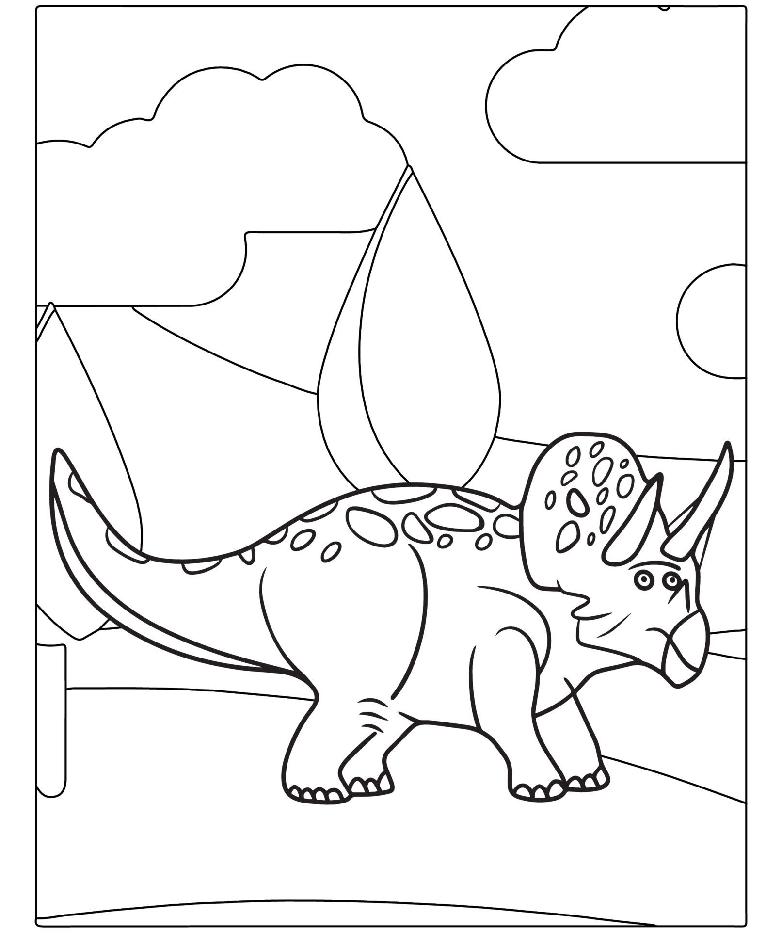 Desenho para colorir de dinossauro jurássico (fácil) - Grátis