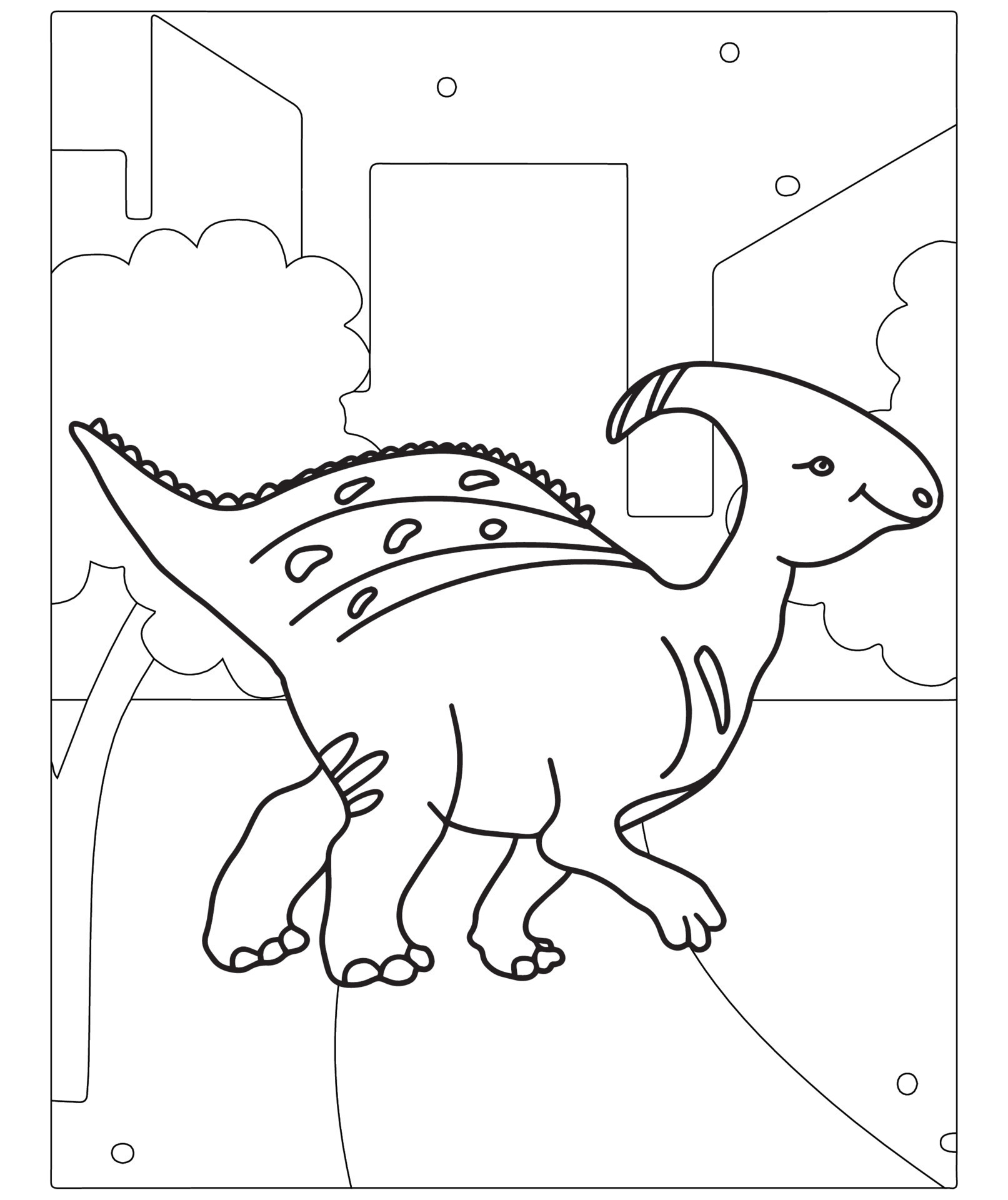 Desenho para colorir de dinossauro jurássico (fácil) - Grátis