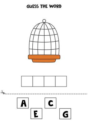 jogo de ortografia para crianças. papagaio bonito dos desenhos animados.  10689990 Vetor no Vecteezy