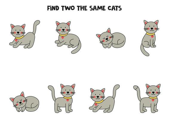 Jogo educativo de sudoku com gatos cinzentos fofos