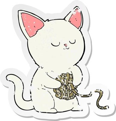 Gato De Desenho Em Quadrinhos Brincando Com Novelo De Lã Clipart De Stock, Royalty-Free