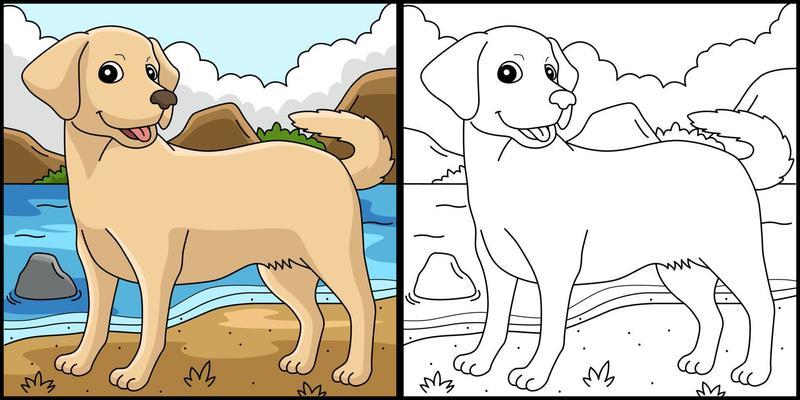 ilustração de página para colorir de cachorro são bernardo