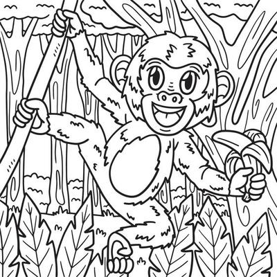 macaco para colorir isolado para crianças 5162658 Vetor no Vecteezy