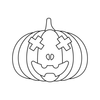 desenho de abóbora de halloween 2 camadas para colorir para crianças  7528043 Vetor no Vecteezy