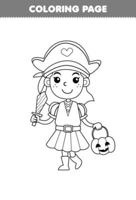 Jogo educativo para crianças, página para colorir da linda rainha dos  desenhos animados, princesa linha arte, folha de trabalho para impressão de  halloween