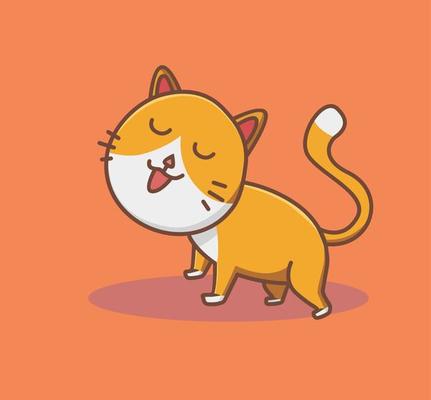 Desenho Animado De Gato Fofo Isolado Emoji Ilustração do Vetor