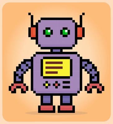Tecnologia moderna de pixel de 8 bits, robô inteligente. pixels de ícone  para ativos de jogos e ícones da web em ilustrações vetoriais. 13420729  Vetor no Vecteezy