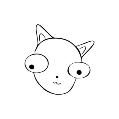 Desenho De Cabeça Gato Com Olhos Grandes Em Um Esboço Vetor PNG , Desenho  De Gato, Desenho De Asa, Desenho De Olhos Imagem PNG e Vetor Para Download  Gratuito