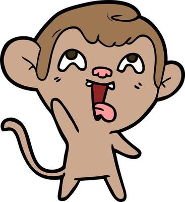 macaco louco de desenho animado 13548792 Vetor no Vecteezy
