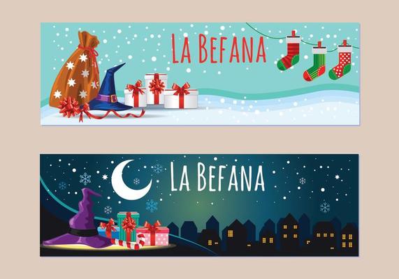 buona befana - tradução italiana - feliz befana. bruxa bonita befana  personagem tradicional da epifania de natal na itália voando na vassoura.  lua cheia no céu noturno com fundo gradiente de estrelas