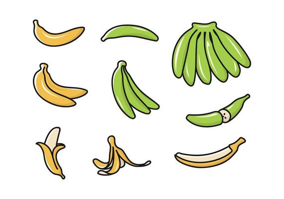 ilustração vetorial de banana descascada metade. fruta. comida saudável.  estilo de desenho plano adequado para página de destino da web, banner,  panfleto, adesivo, cartão, plano de fundo, camiseta, clip-art 5411940 Vetor  no