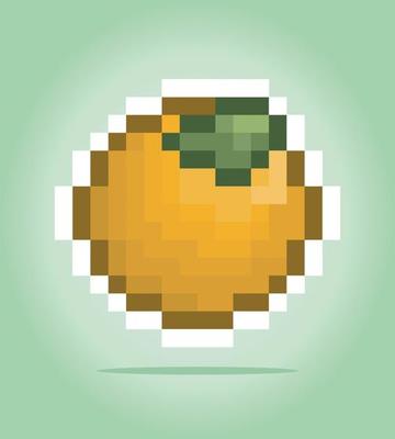 Ícone Laranja De Arte Em Pixel 32x32 Pixels Ilustração do Vetor