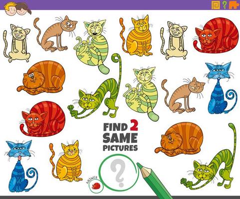 combinar gatos e suas formas. jogo de lógica para crianças. 2848083 Vetor  no Vecteezy