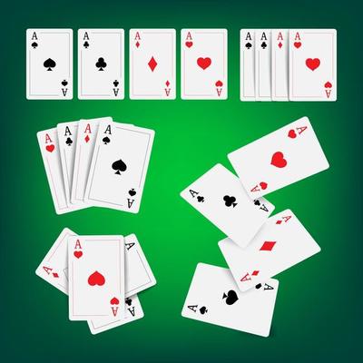 Cartões de jogo de vetor. vetor de cartas de jogos de jogos de azar