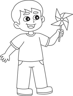 desenho de menino primavera brincando sob a chuva para colorir 15529354  Vetor no Vecteezy