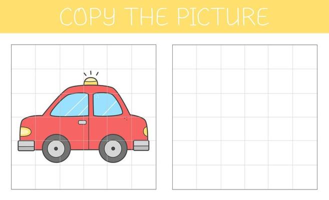 copiar a imagem é um jogo educativo para crianças com carro. livro de  colorir de carro bonito dos desenhos animados. ilustração vetorial.  17657343 Vetor no Vecteezy