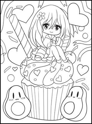 Desenho de Chibi Garota Cupcake para Colorir - Desenhos para Colorir e  Imprimir Gratis