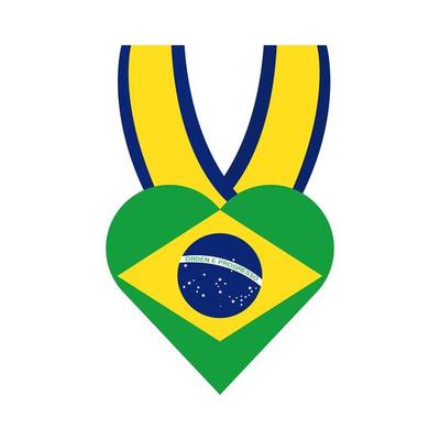 bandeira do brasil no ícone de estilo simples de medalha de coração 1878948 Vetor  no Vecteezy